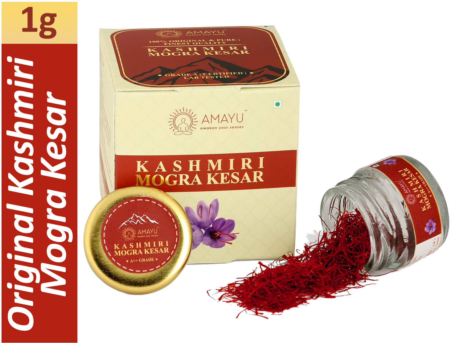 AMAYU Kashmiri Mogra Kesar Saffron 1 gm AMAYU Kashmiri Mogra Kesar Saffron 1 gm