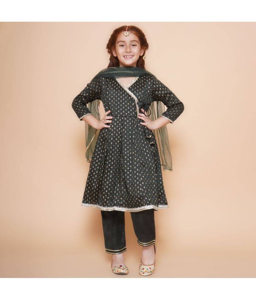     			Arshia Fashions Girls Rayon Kurta and Pant Set ( Pack of 1 , Green )