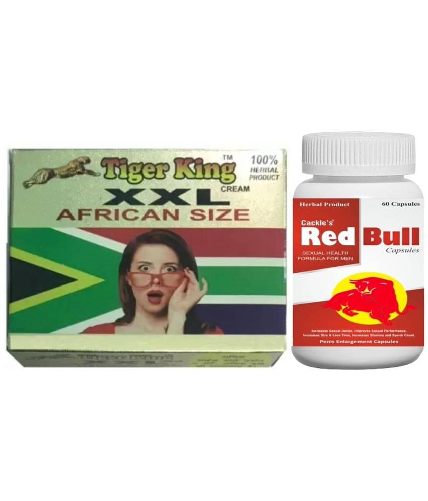 Ayurvedic Red Bull Capsule 30no.s & Tiger King XXL Cream 25g Only Use For Men Ayurvedic Red Bull Capsule 30no.s & Tiger King XXL Cream 25g Only Use For Men