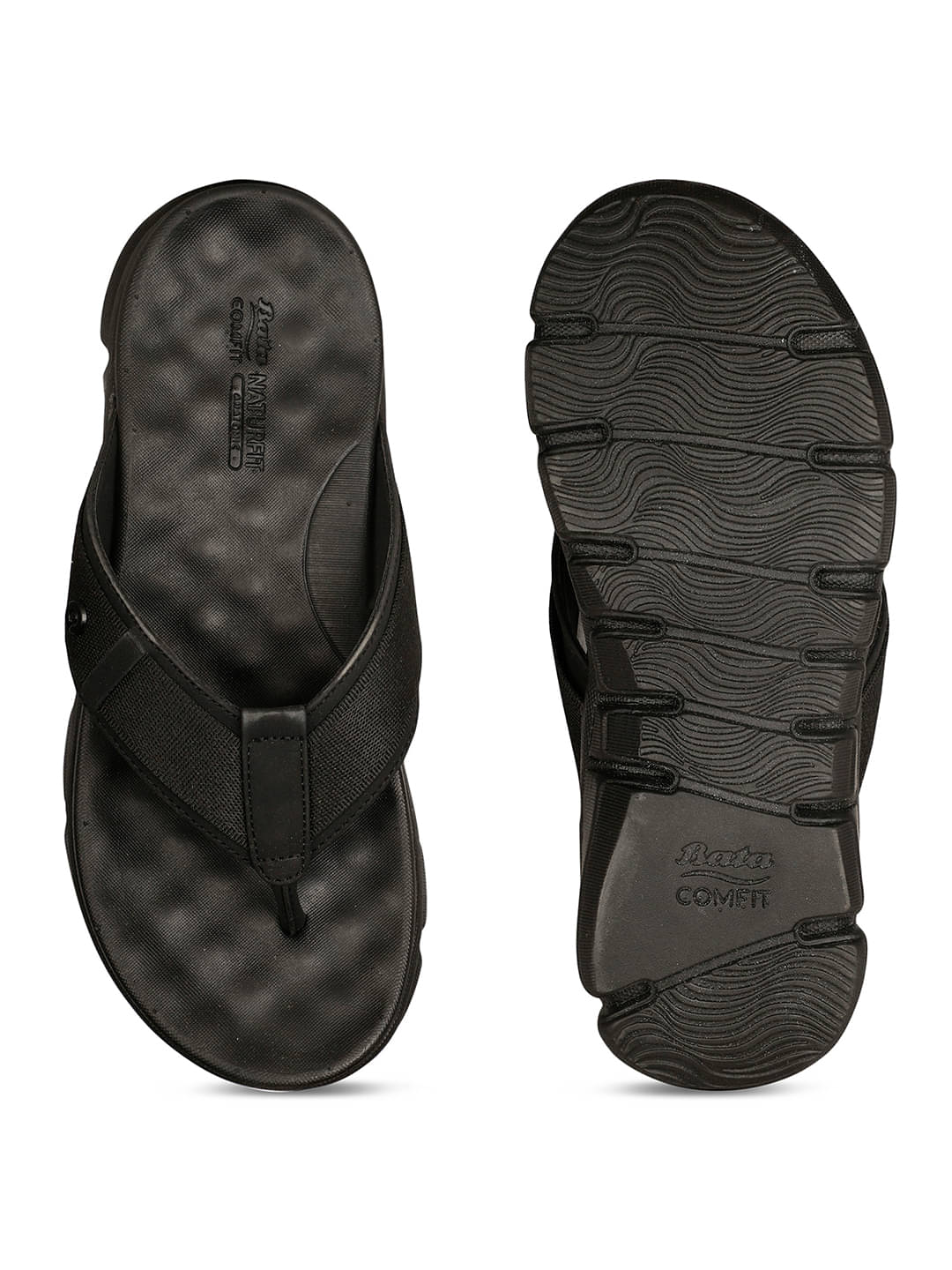     			Bata Comfit Black Men's Thong Flip Flop