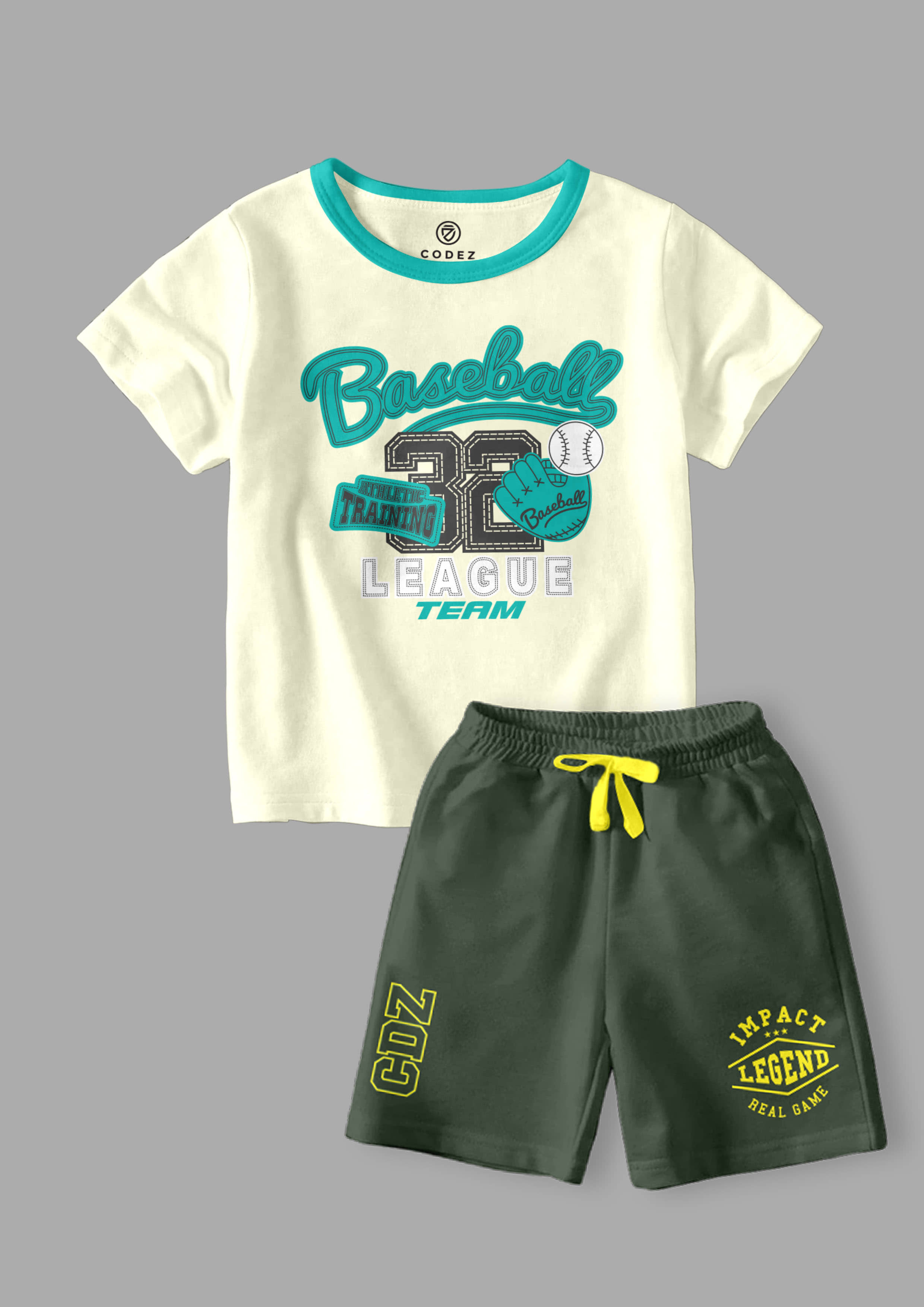 CODEZ Pack of 2 Boys Cotton Blend T-Shirt & Shorts Set ( Multicolor )