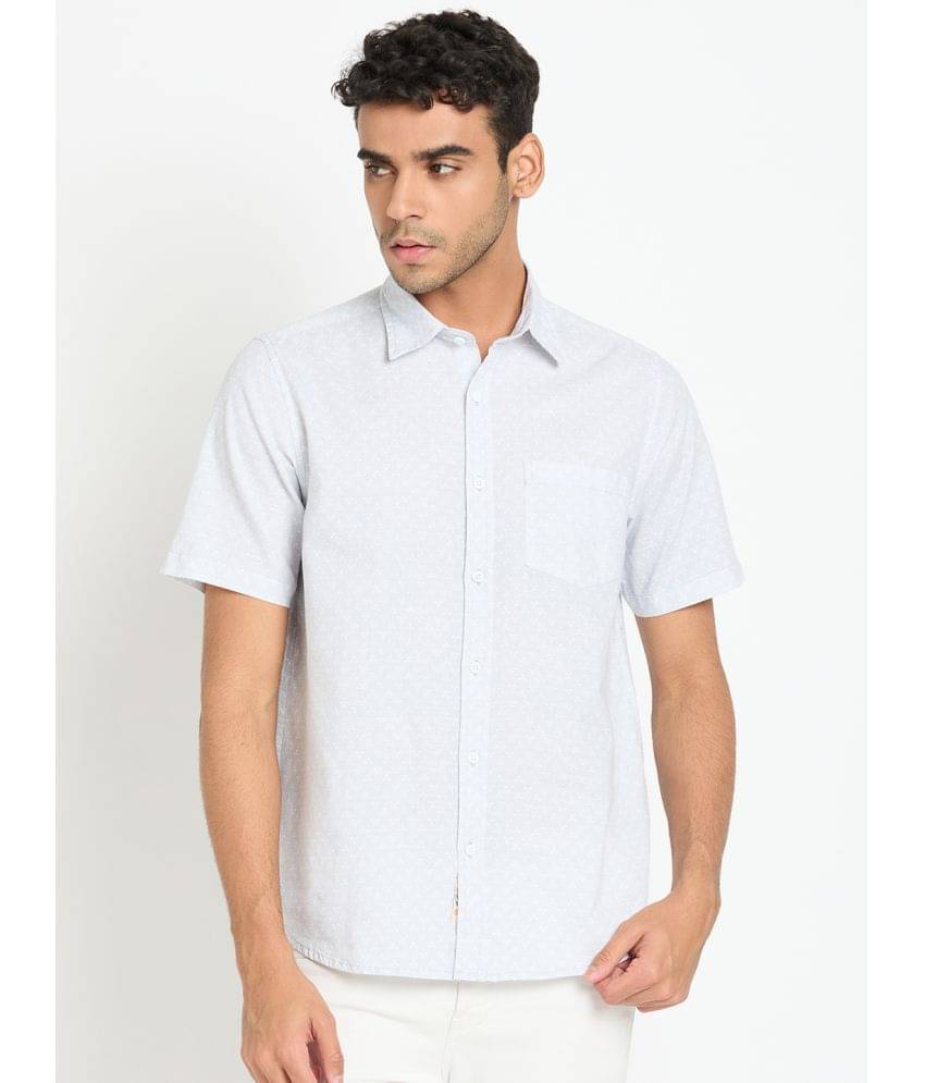     			Club York Cotton Blend Regular Fit Printed Half Sleeves Men's Casual Shirt - Light Blue ( Pack of 1 )