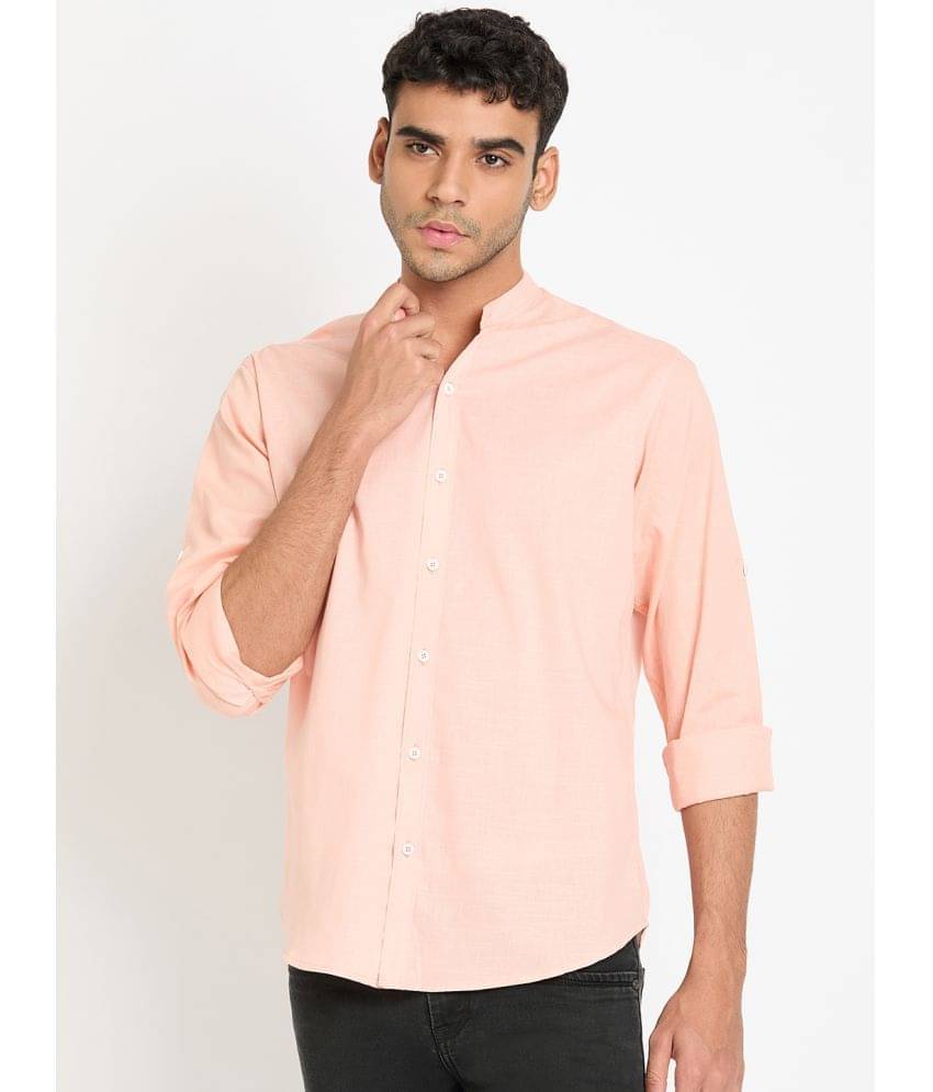     			Club York Cotton Blend Regular Fit Solids Full Sleeves Men's Casual Shirt - Peach ( Pack of 1 )