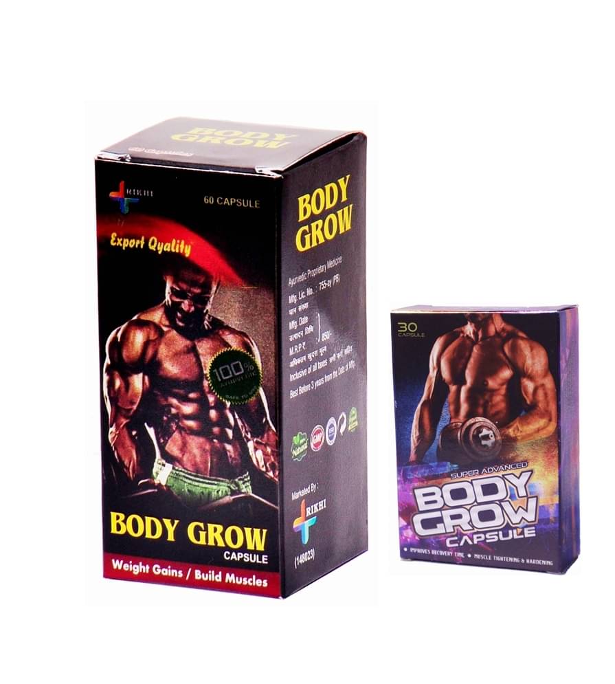     			Dr. Chopra Body Grow Capsule 30 & Rikhi Body Grow Capsules 60 no.s Unflavoured Single Pack