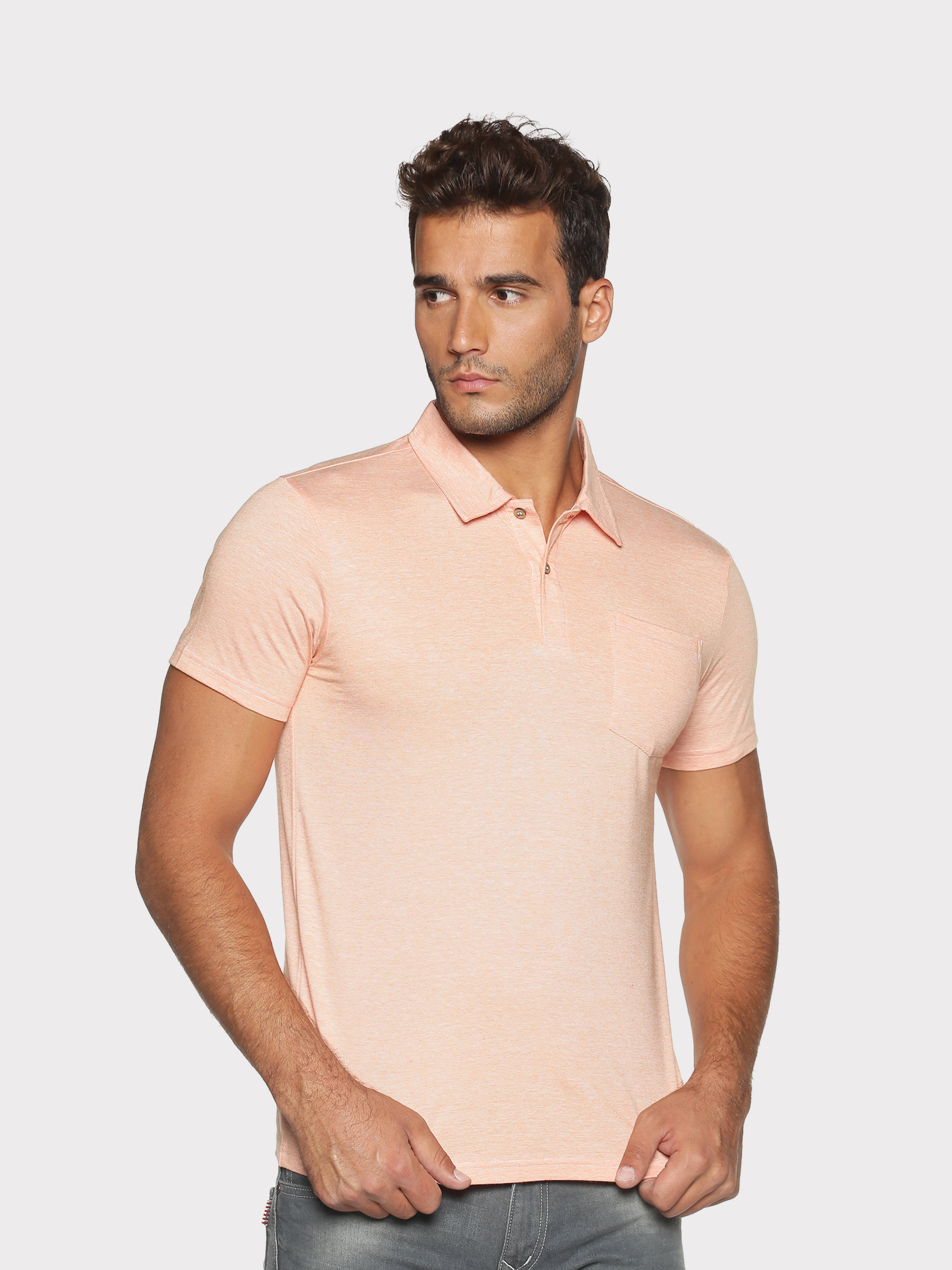 ECOLINE Clothing Pack of 1 Cotton Blend Regular Fit Solid Half Sleeves Men's Polo T Shirt ( Orange )     			ECOLINE Clothing Pack of 1 Cotton Blend Regular Fit Solid Half Sleeves Men's Polo T Shirt ( Orange )