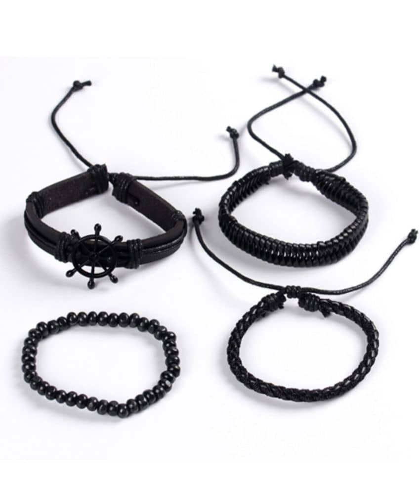 FASHION FRILL Black Bracelet ( Pack of 4 ) - Bangles & Bracelets | Buy online on ZillyBuy