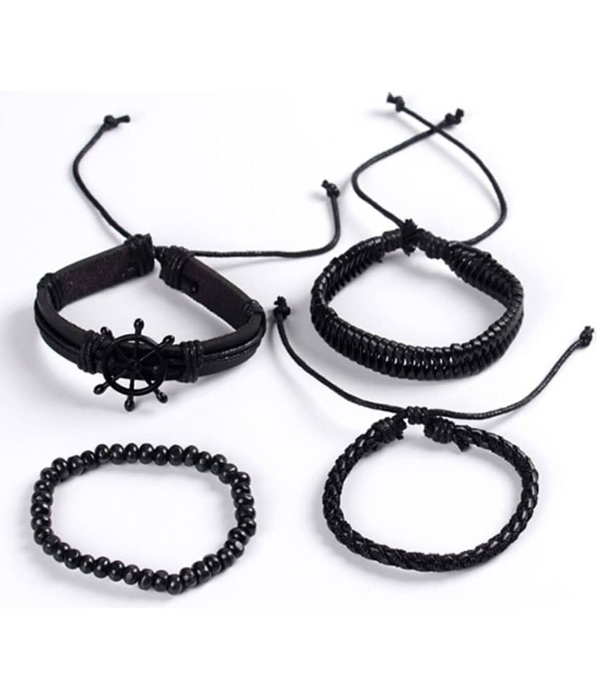 FASHION FRILL Black Bracelet ( Pack of 4 ) - Bangles & Bracelets | Buy online on ZillyBuy
