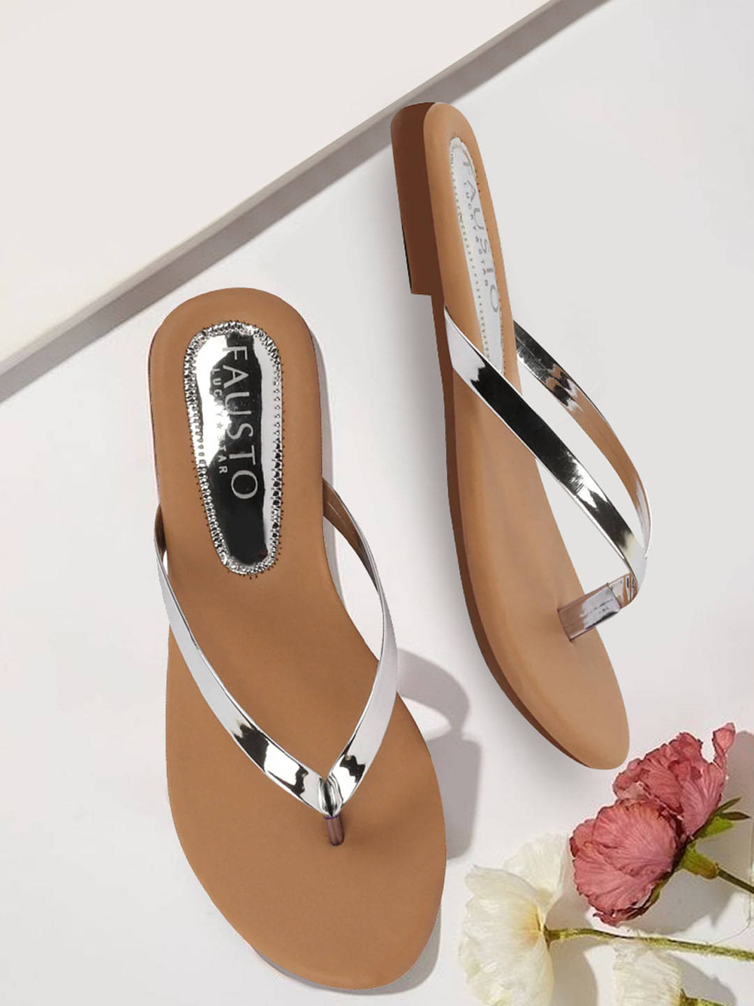     			Fausto Silver Women's Flats