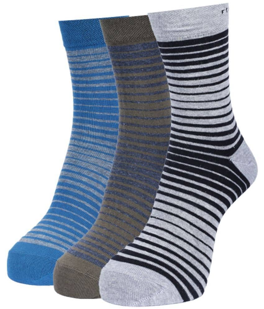 Force NXT Cotton Blend Men's Striped Multicolor Full Length Socks ( Pack of 3 ) - Socks | Buy online on ZillyBuy