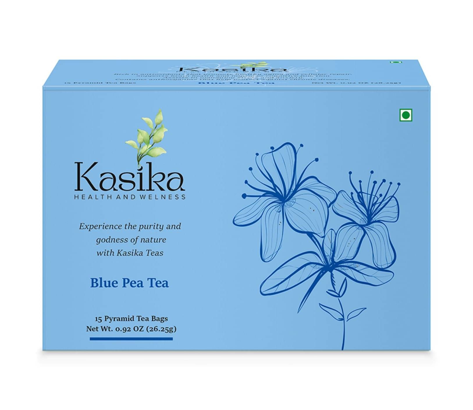 Kasika Dried Butterfly Pea Flower Tea Bags 26 gm     			Kasika Dried Butterfly Pea Flower Tea Bags 26 gm