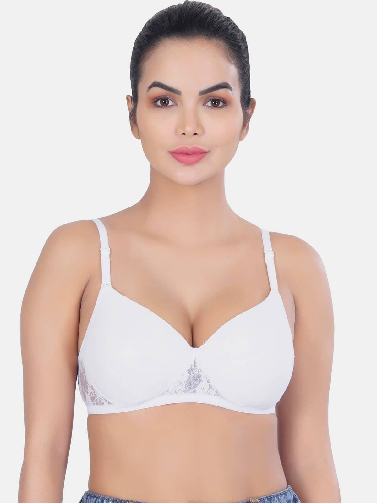    			LACYLUXE Net Women's T-Shirt Bra ( White )