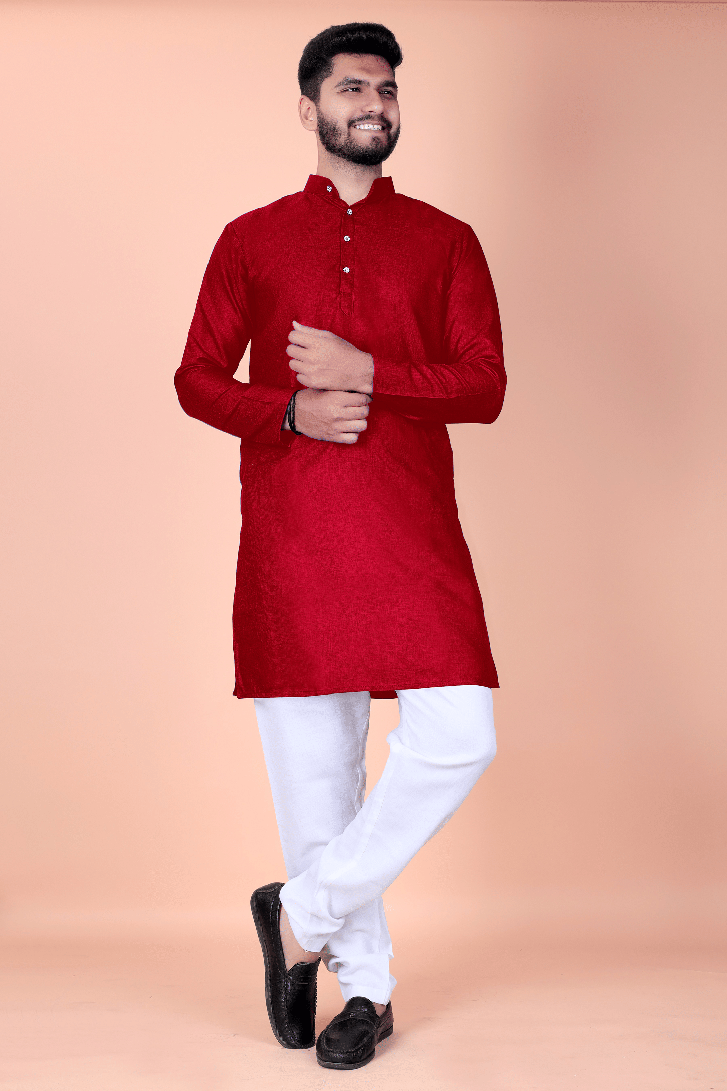 Reyansh4u Red Cotton Blend Men's Regular Kurta ( Pack of 1 ) Reyansh4u Red Cotton Blend Men's Regular Kurta ( Pack of 1 )