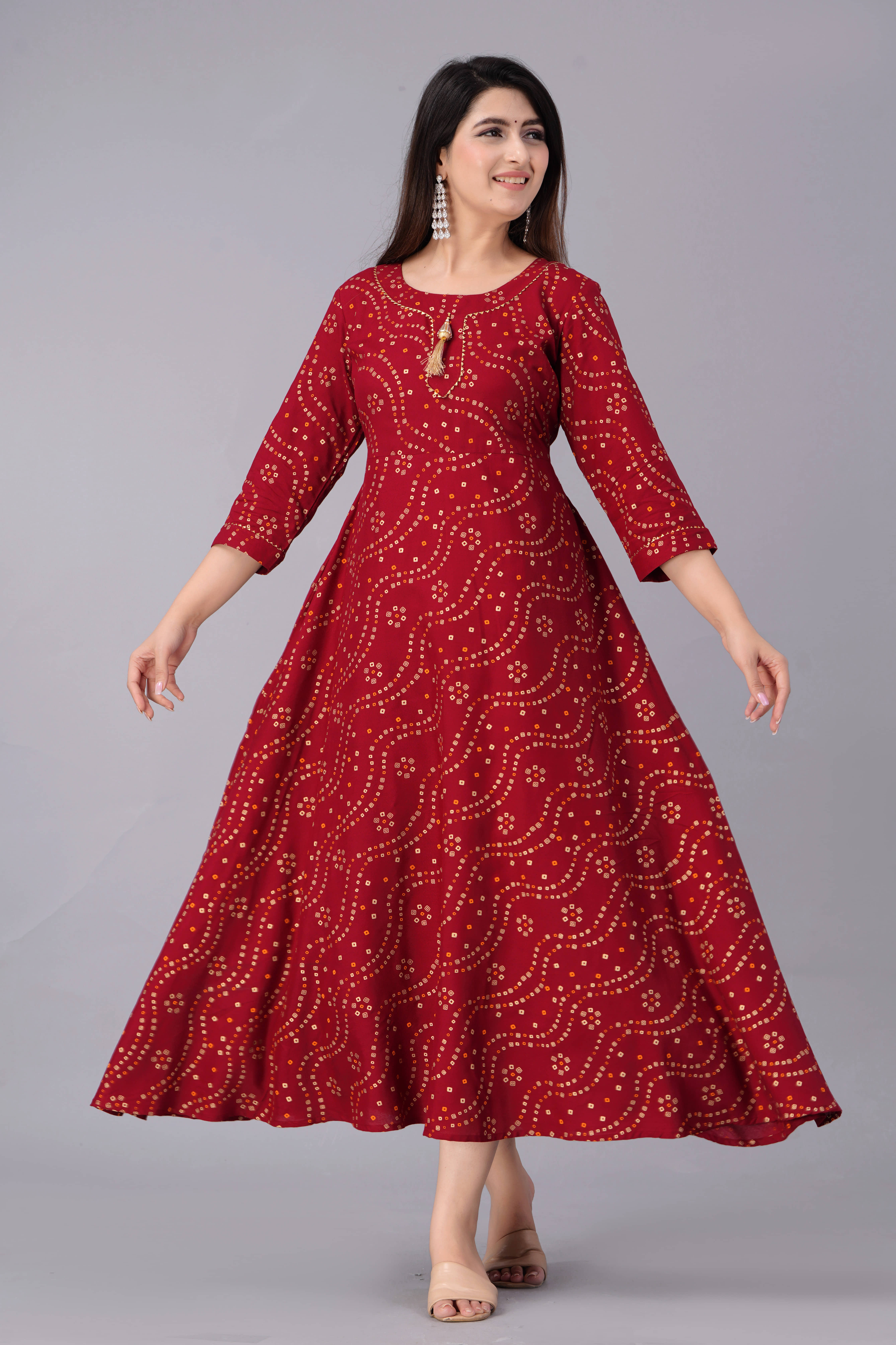 SIPET Rayon Printed Anarkali Women's Kurti - Blue ( Pack of 1 ) - Kurtis, Tunics | Buy online on ZillyBuy