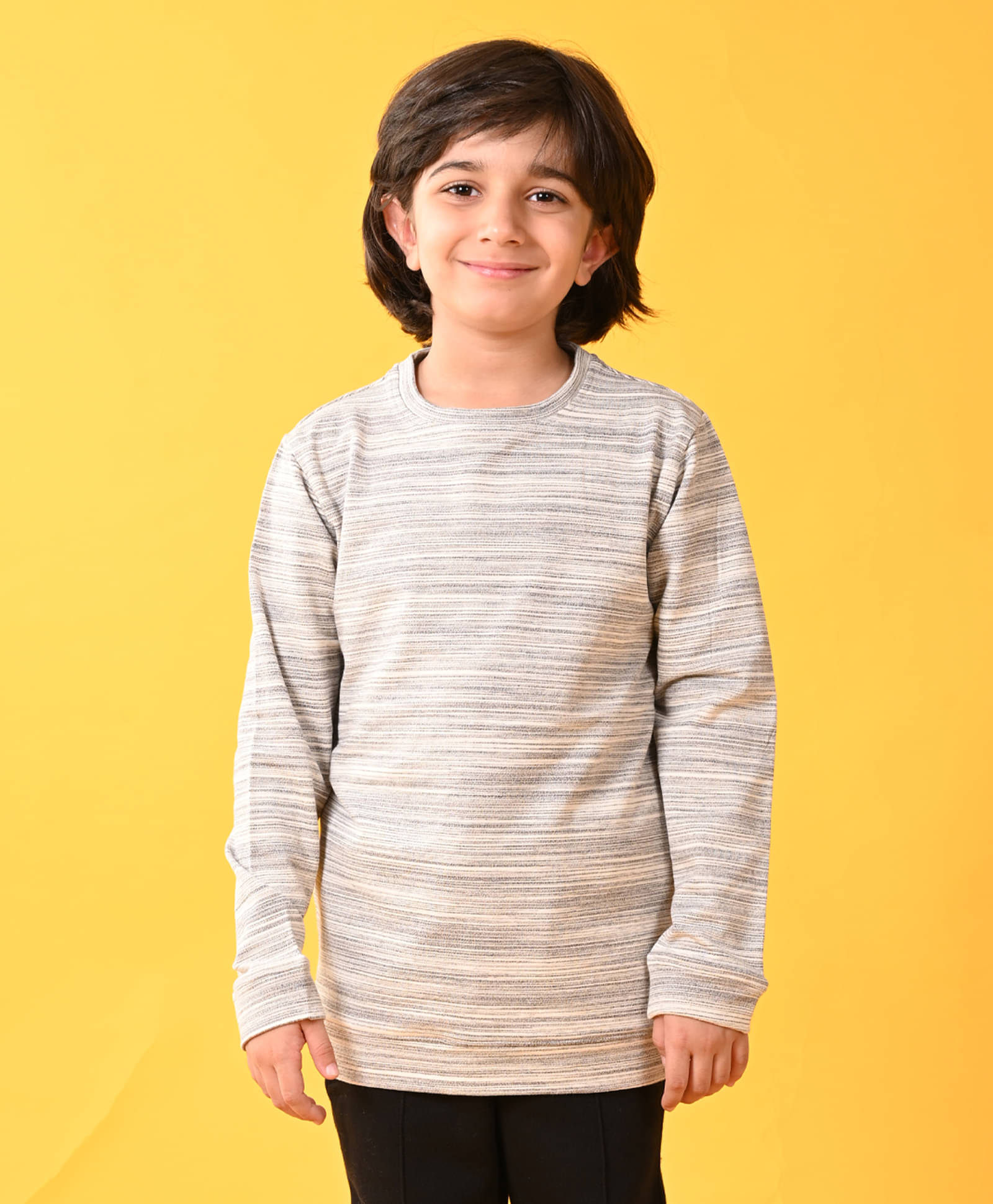     			STRIPE GREY BOYS SWEATSHIRT - GREY