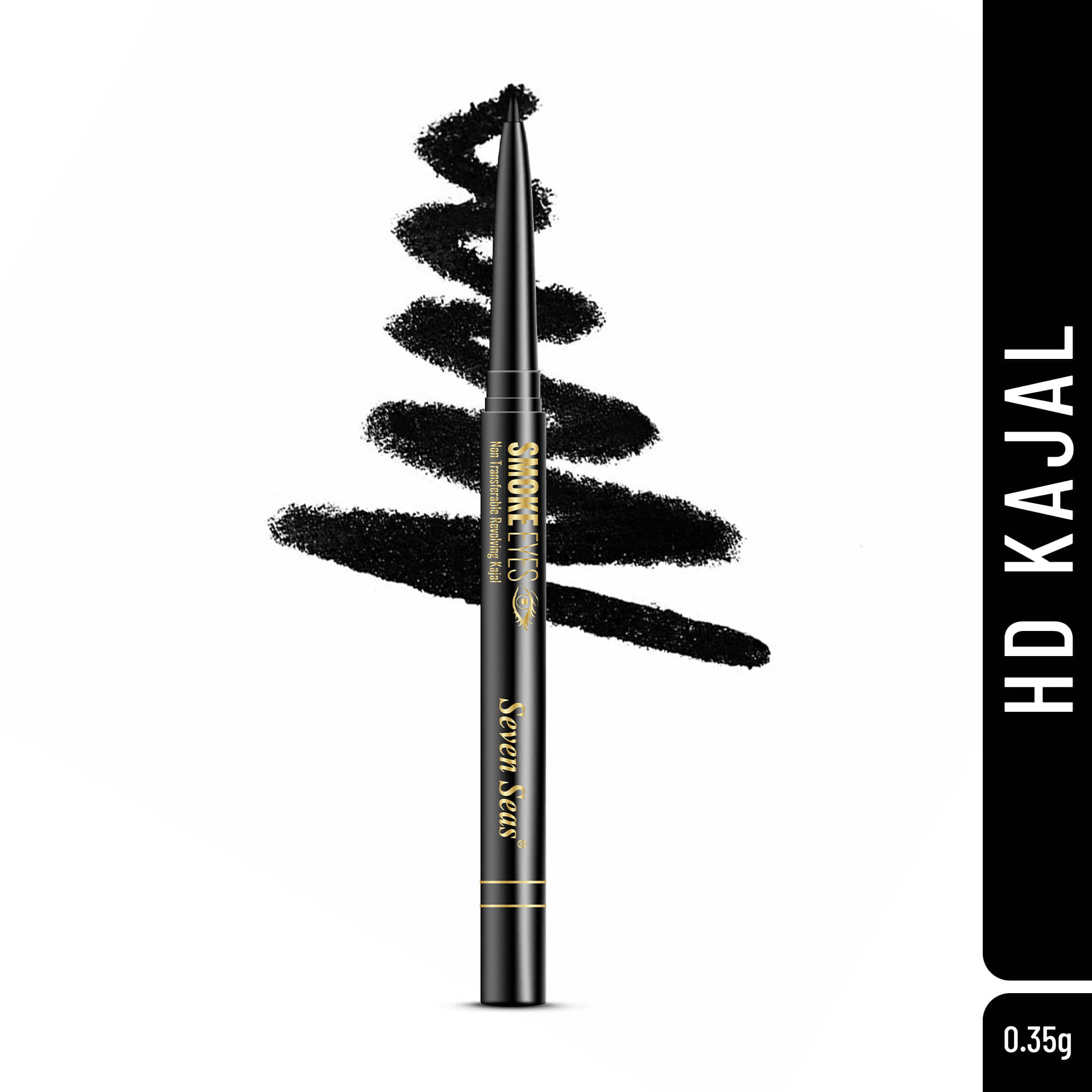 Seven Seas Smoke Eyes Waterproof | Smudgeproof|Long Lasting|Non Transferable|Revolving Kajal(Black) - Makeup - Eyes | Buy online on ZillyBuy