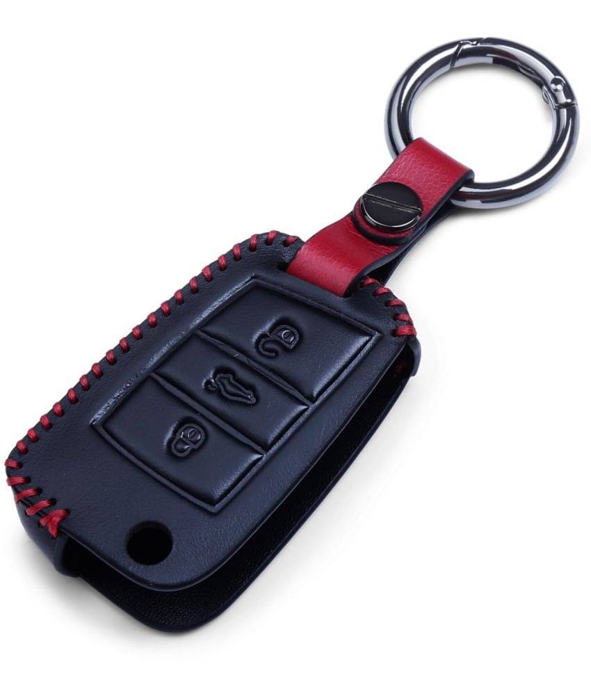     			Soft Handmade Leather Key Cover Compatible with Skoda Kushaq Taigun Tiguan Virtus Octavia Kodiaq Superb Folding Key