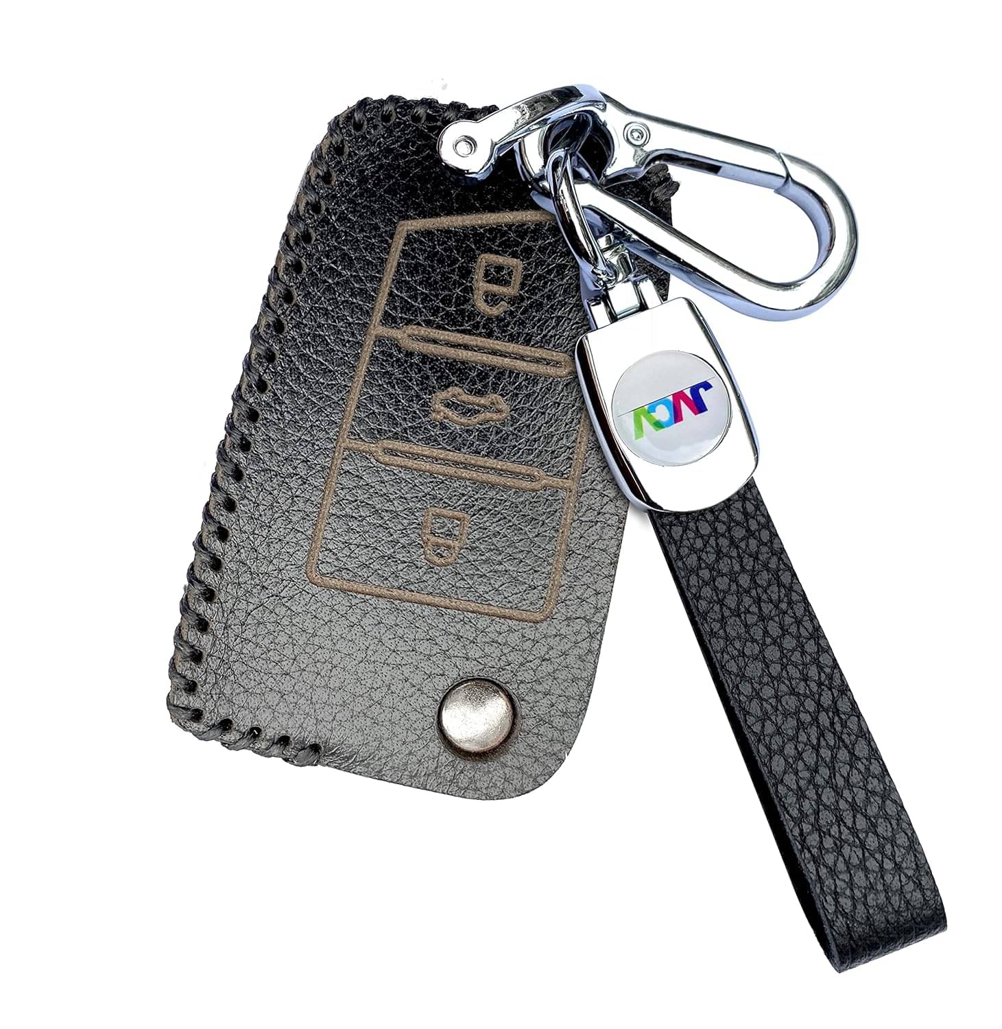     			Soft Handmade Lychee Pattern Leather Key Cover Compatible with Skoda Kushaq Octavia Kodiaq Superb Folding Key