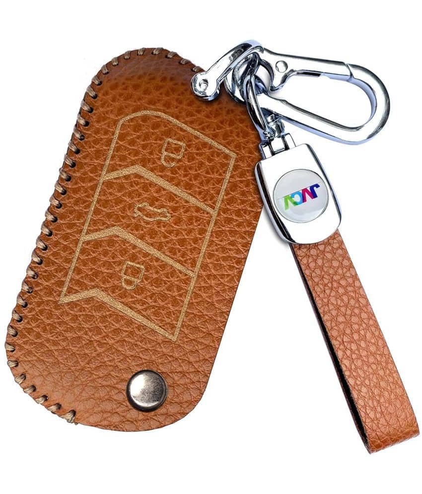 Soft Handmade Lychee Pattern Leather Key Cover Compatible with Mahindra XUV 700, Thar, Marazzo, Bolero, Scorpio, Scorpio N, XUV 300, TUV300 Plus and XUV 400 EV 3 Button flip Key