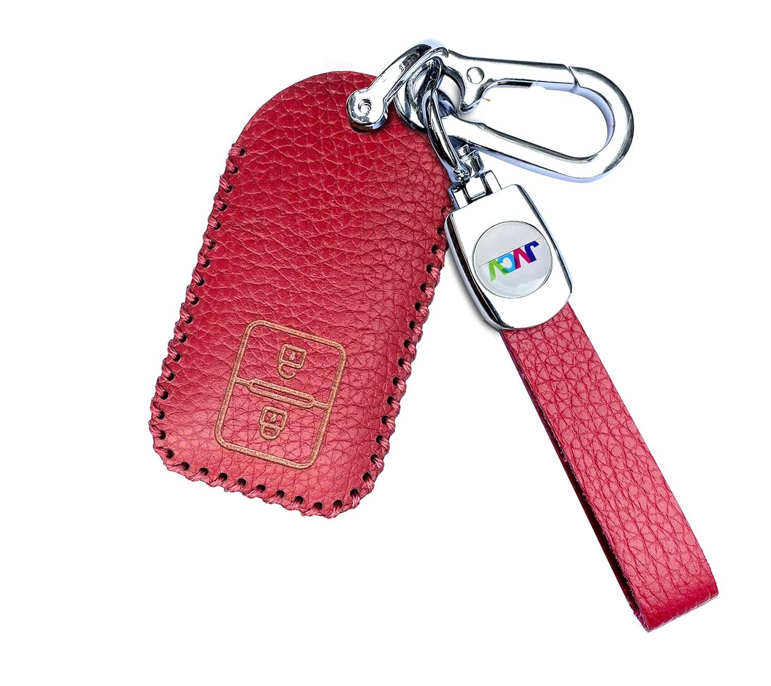 Soft Handmade Lychee Pattern Leather Key Cover Compatible with Suzuki Jimny, Grand Vitara, BALENO, XL6, Swift, ERTIGA, DZIRE and Toyota Glanza Urban Cruiser Hyryder 2 Button Smart Key
