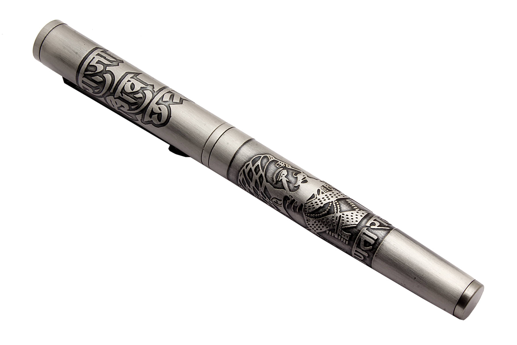    			Srpc Raja Shiv Chhatrapati Shivaji Maharaj Engraved On Brushed Gray Metal Body Magnetic Cap Fountain Pen