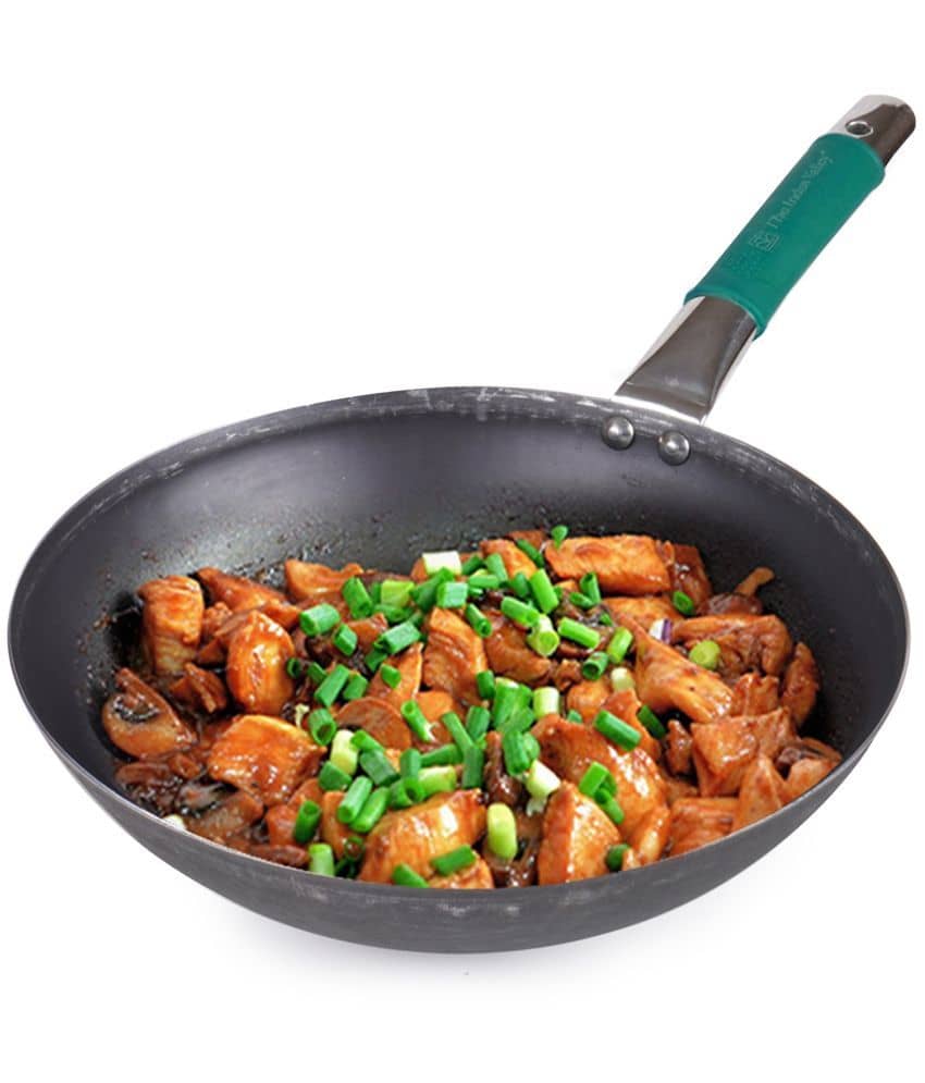 The Indus Valley Iron Non coated Deep Kadhai 3 mm ( 2 ) L - Cookware | Buy online on ZillyBuy