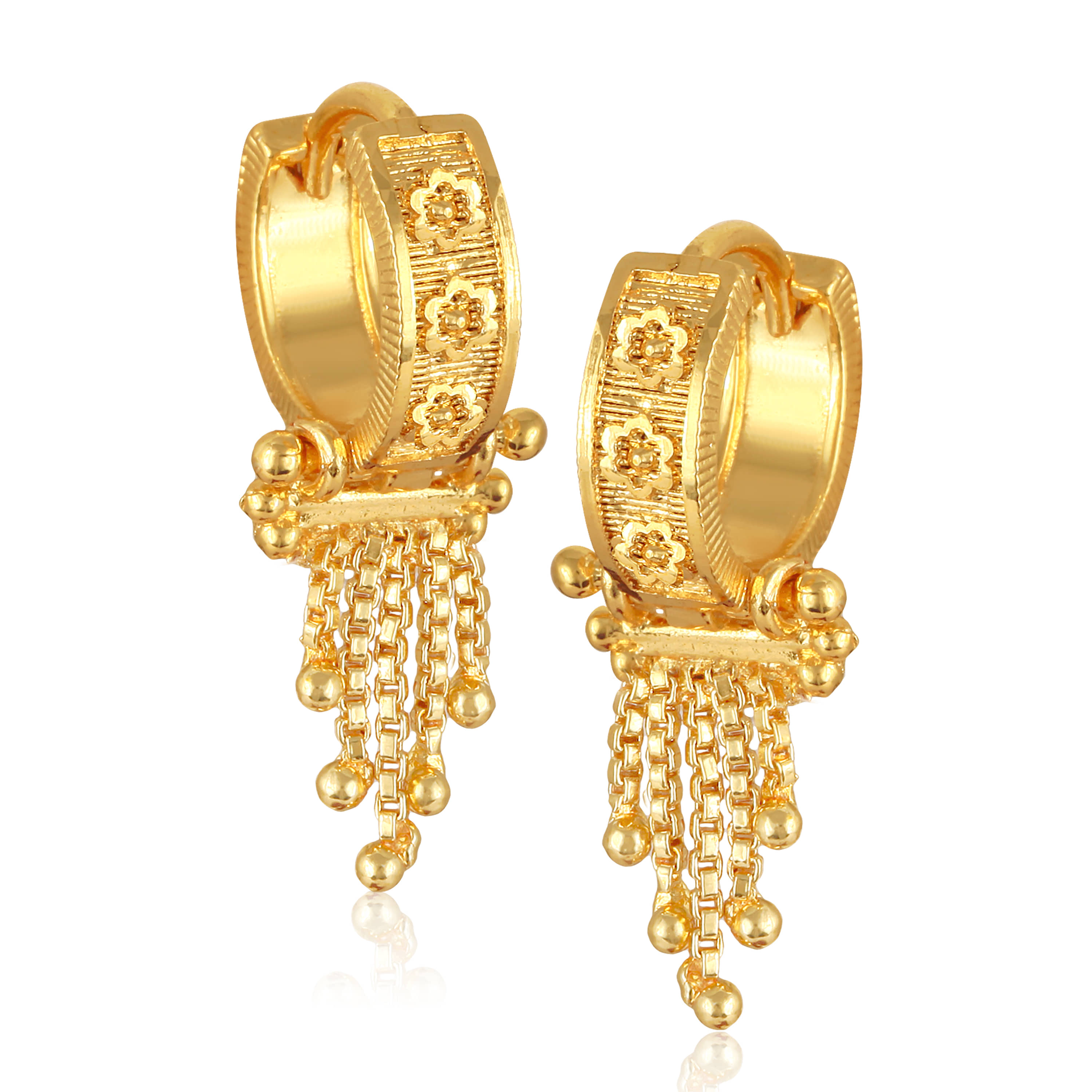 VIVASTRI Golden Bali Earrings ( Pack of 1 ) - Earrings | Buy online on ZillyBuy