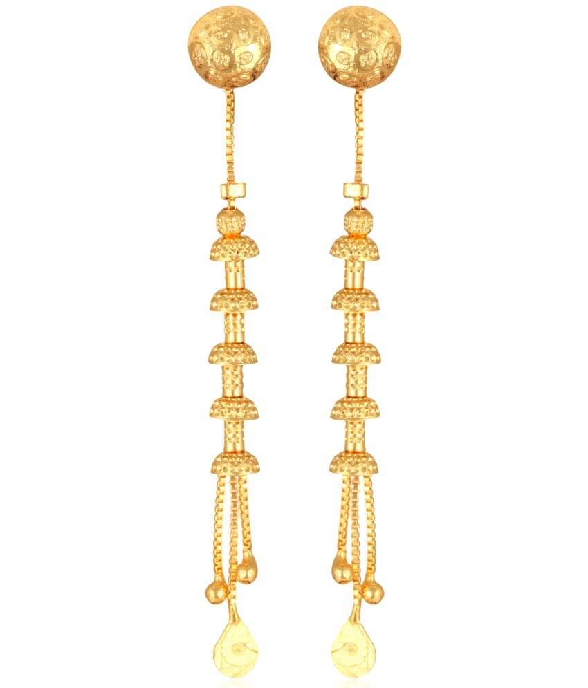     			VIVASTRI Golden Drop Earrings ( Pack of 1 )