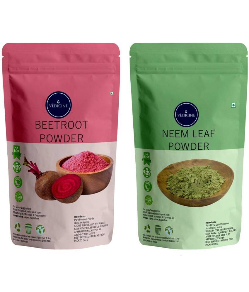 Vedicine 100% Natural & Beetroot Powder and Neem Leaf Powder For Face Pack And Hair Pack (200 g) Vedicine 100% Natural & Beetroot Powder and Neem Leaf Powder For Face Pack And Hair Pack (200 g)