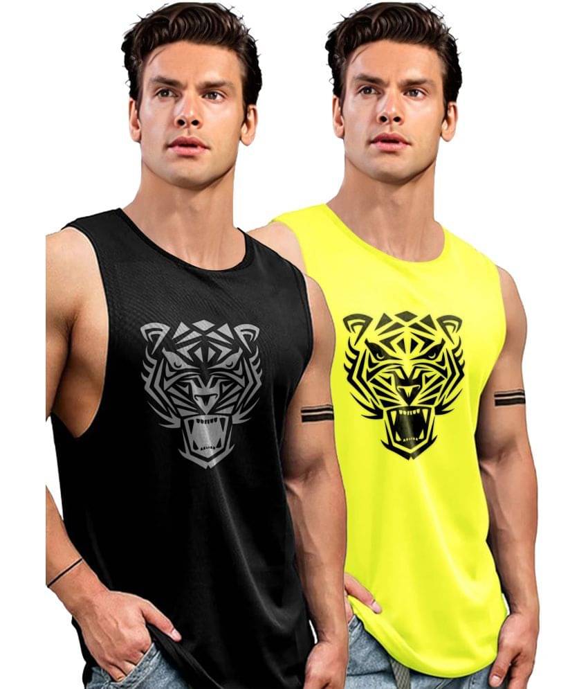     			AUSK Pack of 2 Polyester Gym Vest For Men ( Black )
