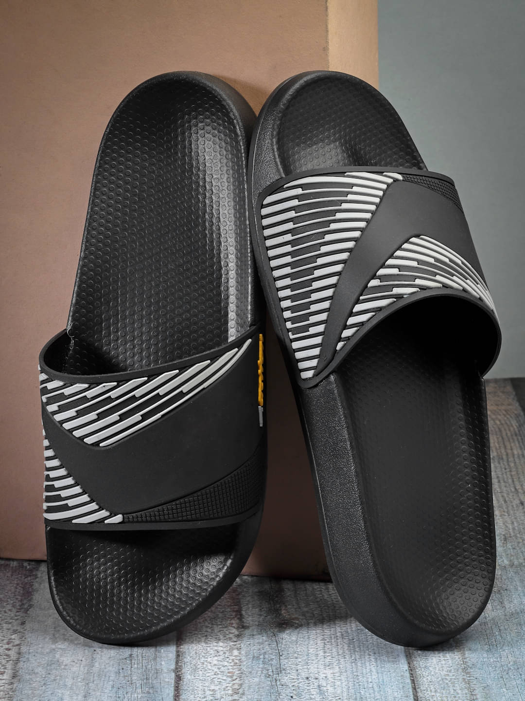     			Action Dark Grey Men's Slide Flip Flop