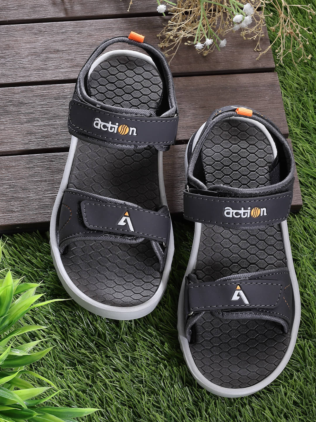     			Action - Light Grey Men's Floater Sandals