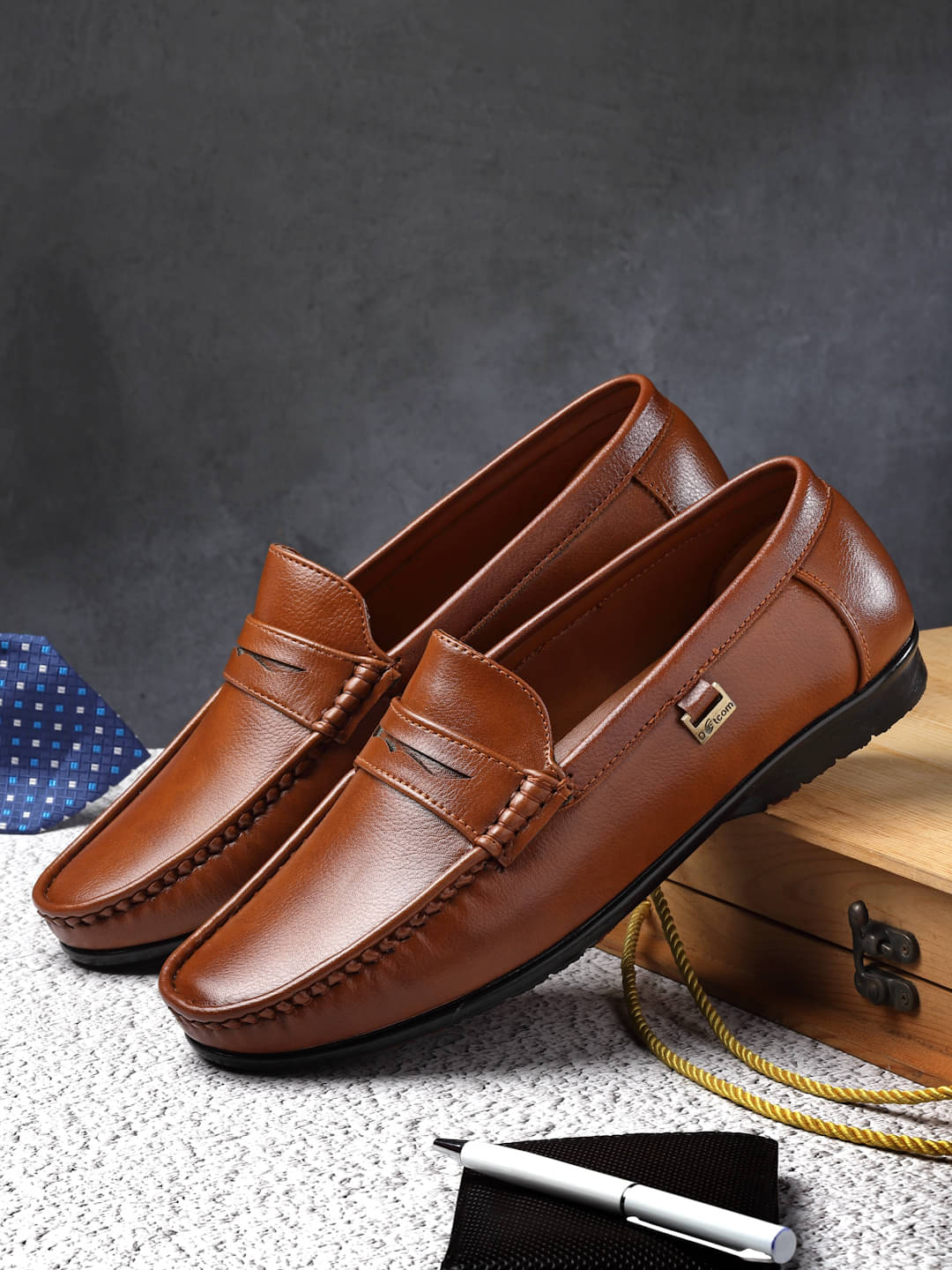     			Action Tan Men's Slip on