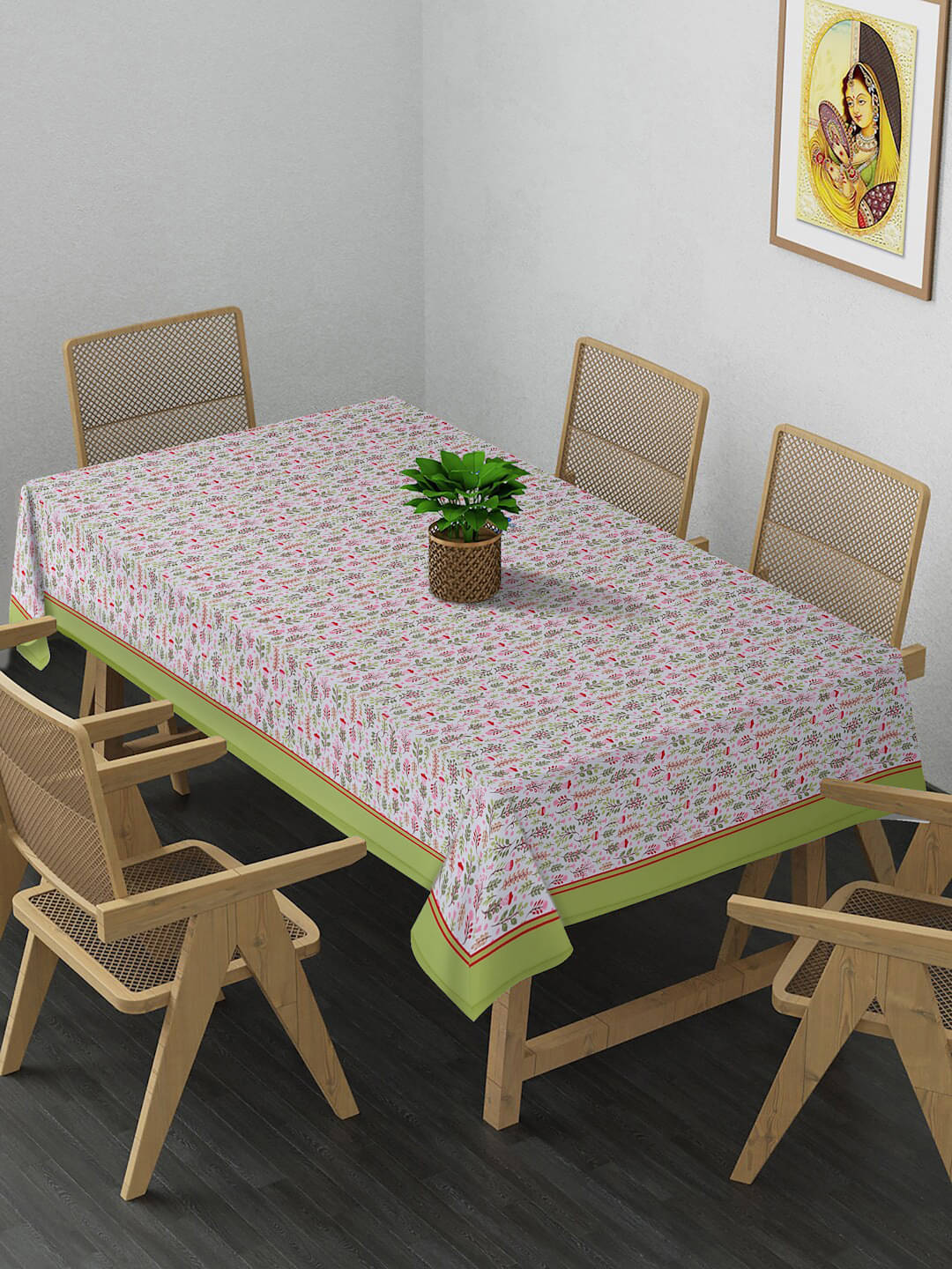 Alina Decor Printed Polyester 6 Seater Rectangle Table Cover ( 137 x 102 ) cm Pack of 1 Multi     			Alina Decor Printed Polyester 6 Seater Rectangle Table Cover ( 137 x 102 ) cm Pack of 1 Multi