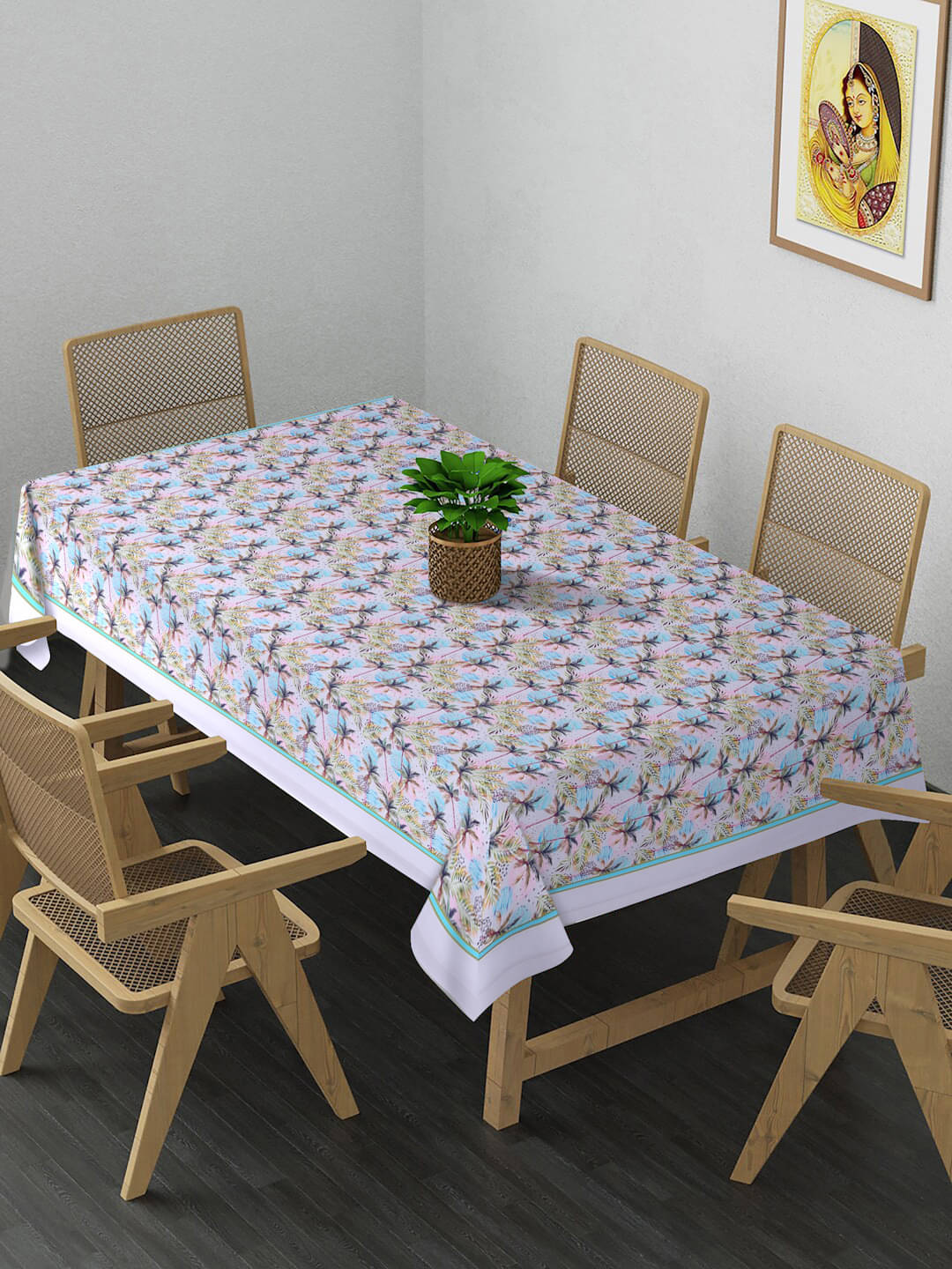     			Alina Decor Printed Polyester 6 Seater Rectangle Table Cover ( 137 x 102 ) cm Pack of 1 Multi