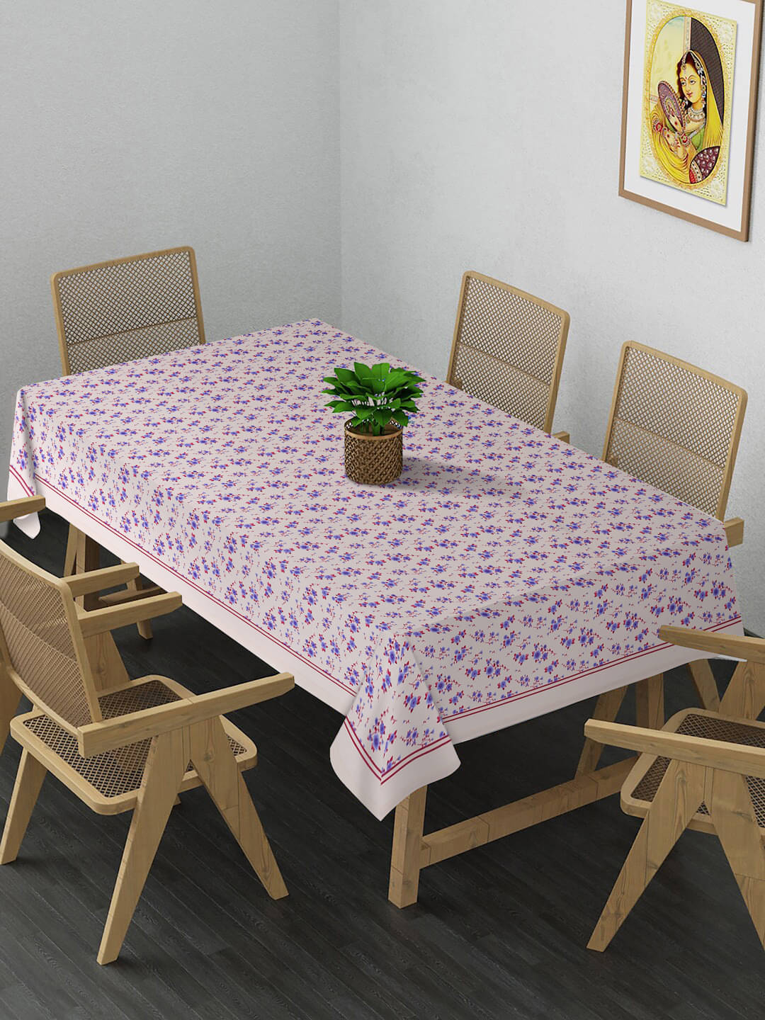 Alina Decor Printed Polyester 6 Seater Rectangle Table Cover ( 137 x 102 ) cm Pack of 1 Multi Alina Decor Printed Polyester 6 Seater Rectangle Table Cover ( 137 x 102 ) cm Pack of 1 Multi