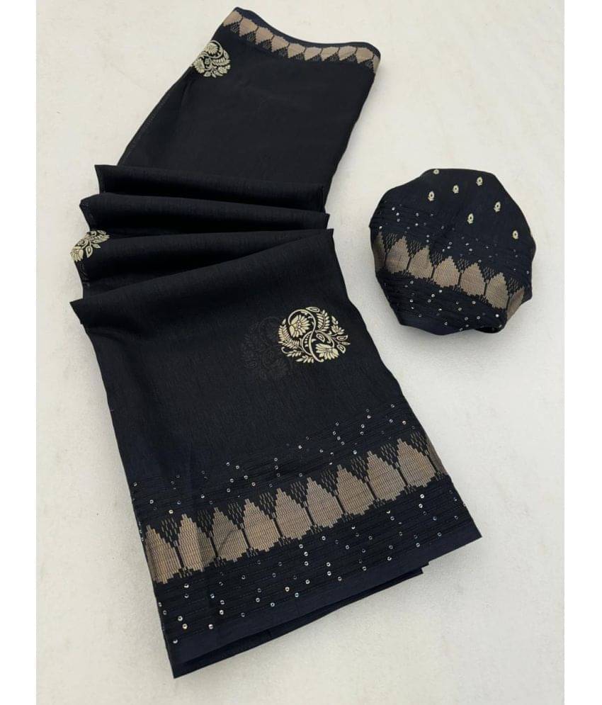 Bhuwal Fashion Art Silk Printed Saree With Unstitched Blouse Piece ( Black ) Bhuwal Fashion Art Silk Printed Saree With Unstitched Blouse Piece ( Black )
