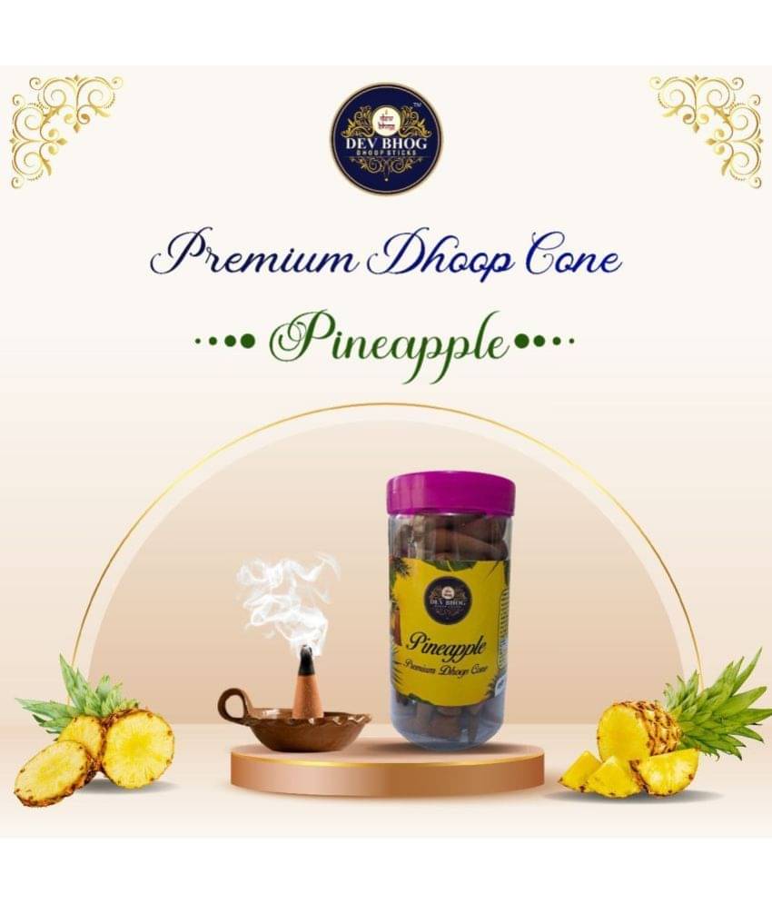 DEV BHOG Incense Dhoop Cone Pineapple 100 Pieces ( Pack of 1 ) DEV BHOG Incense Dhoop Cone Pineapple 100 Pieces ( Pack of 1 )