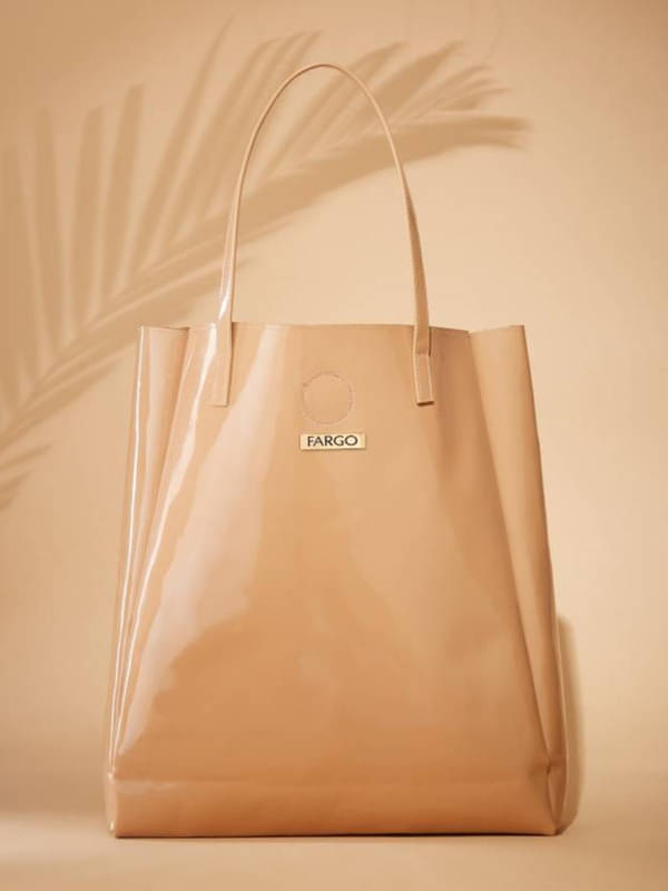     			Fargo Beige PU Tote Bag