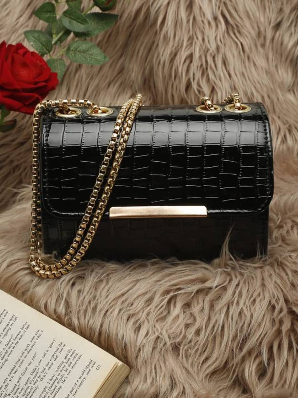 Fargo Black PU Sling Bag - Handbags | Buy online on ZillyBuy