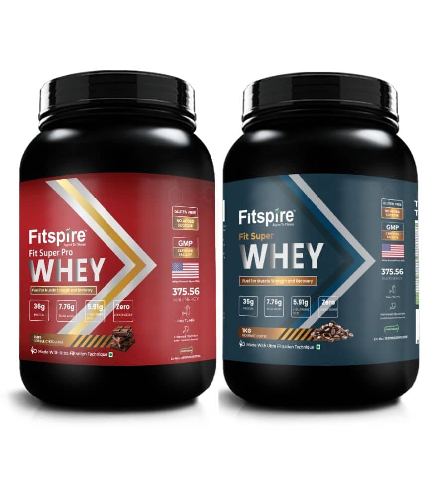 Fitspire SUPER PRO + SUPER WHEY PROTEIN Whey Protein Powder ( 2 kg , Chocolate - Flavour )