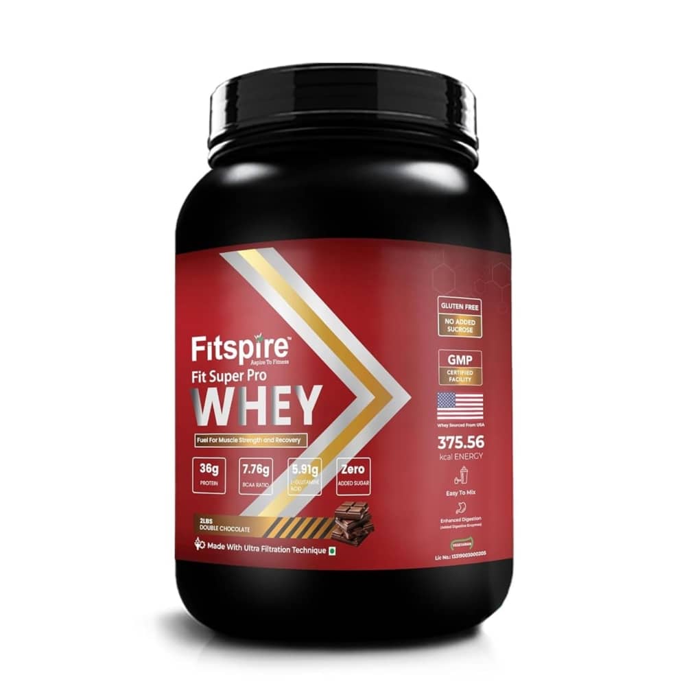 Fitspire Super Pro Whey Protein Whey Protein ( 1000 gm , Chocolate - Flavour )