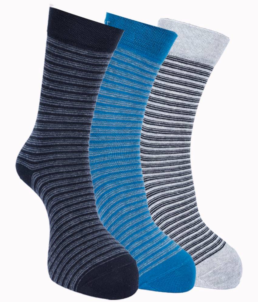     			Force NXT Cotton Blend Men's Self Design Multicolor Full Length Socks ( Pack of 3 )