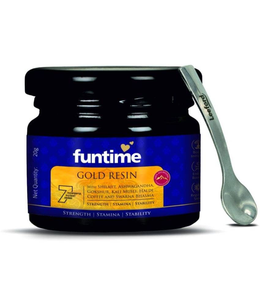 Funtime Gold Resin with Shilajit & Swarna Bhasma | Pure Himalayan 100% Ayurvedic, Shilajit for Strength & Immunity Boosting (Pack of 1) Funtime Gold Resin with Shilajit & Swarna Bhasma | Pure Himalayan 100% Ayurvedic, Shilajit for Strength & Immunity Boosting (Pack of 1)