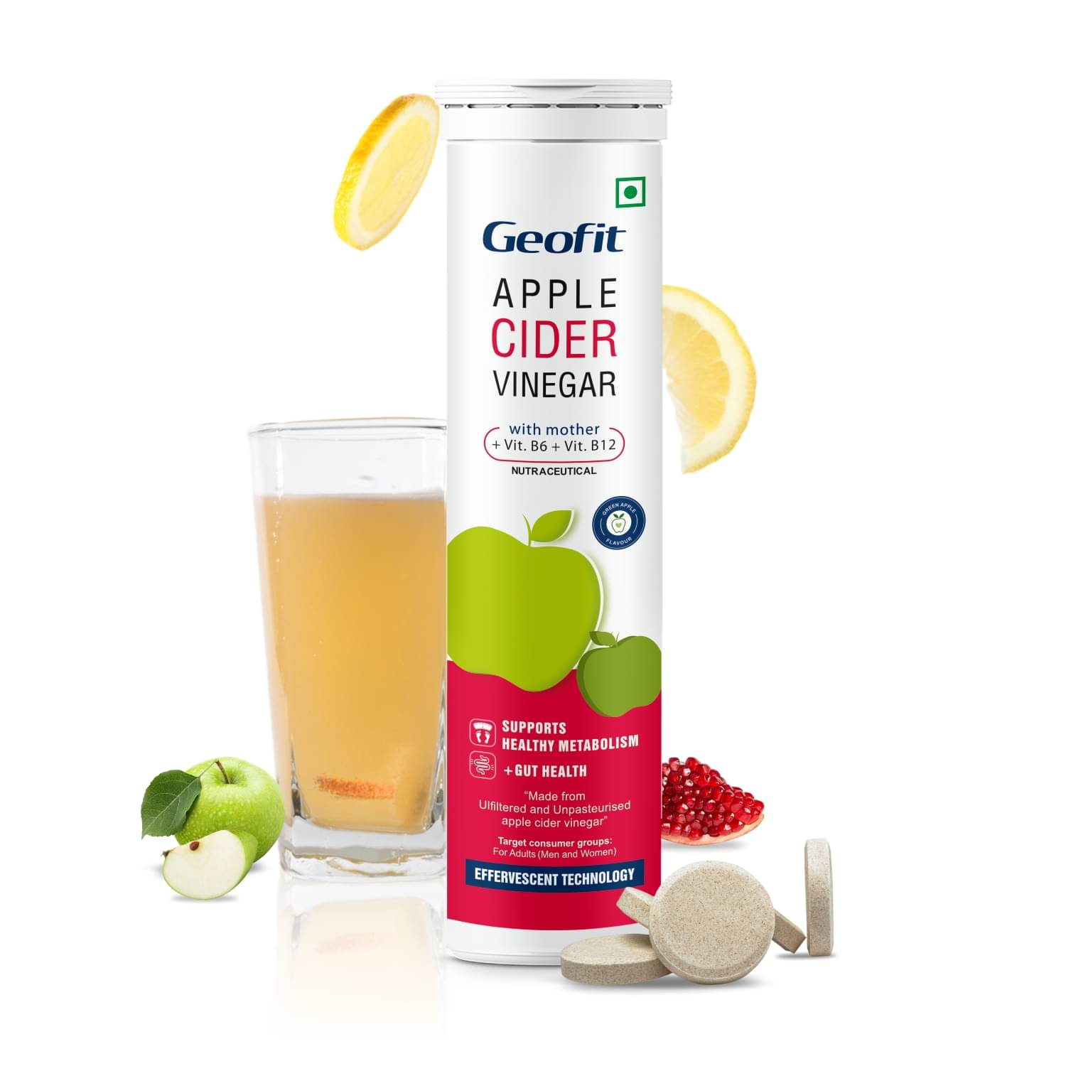     			Geofit Apple Cider Vinegar with Mother Effervescent ACV Tablets for Weight Loss -15 Tablets