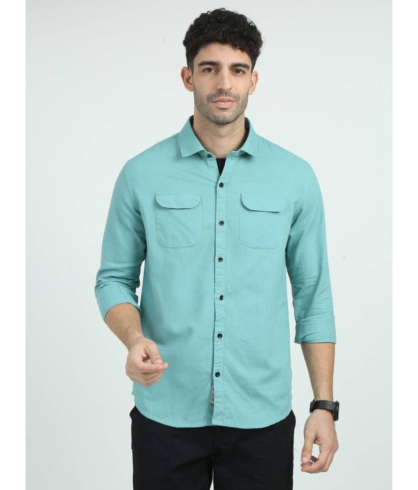 HETIERS 100% Cotton Slim Fit Solids Full Sleeves Men's Casual Shirt - Sea Green ( Pack of 1 ) HETIERS 100% Cotton Slim Fit Solids Full Sleeves Men's Casual Shirt - Sea Green ( Pack of 1 )