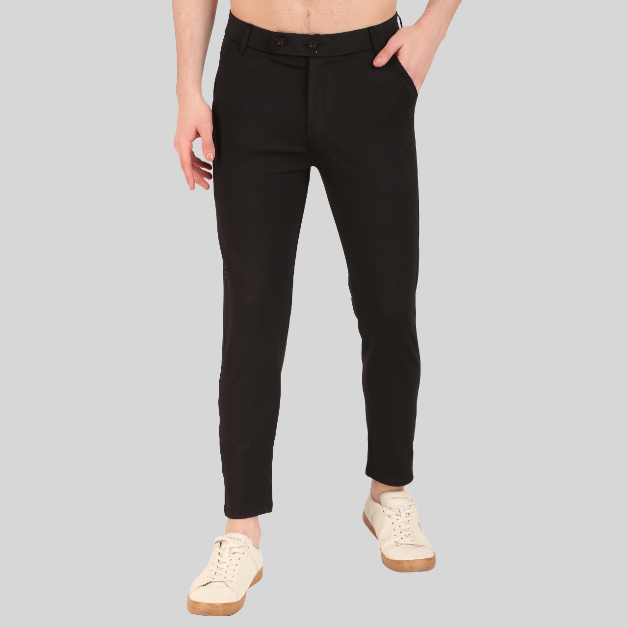 IDASS Slim Flat Men's Formal Trouser - Black ( Pack of 1 ) - Trousers | Buy online on ZillyBuy