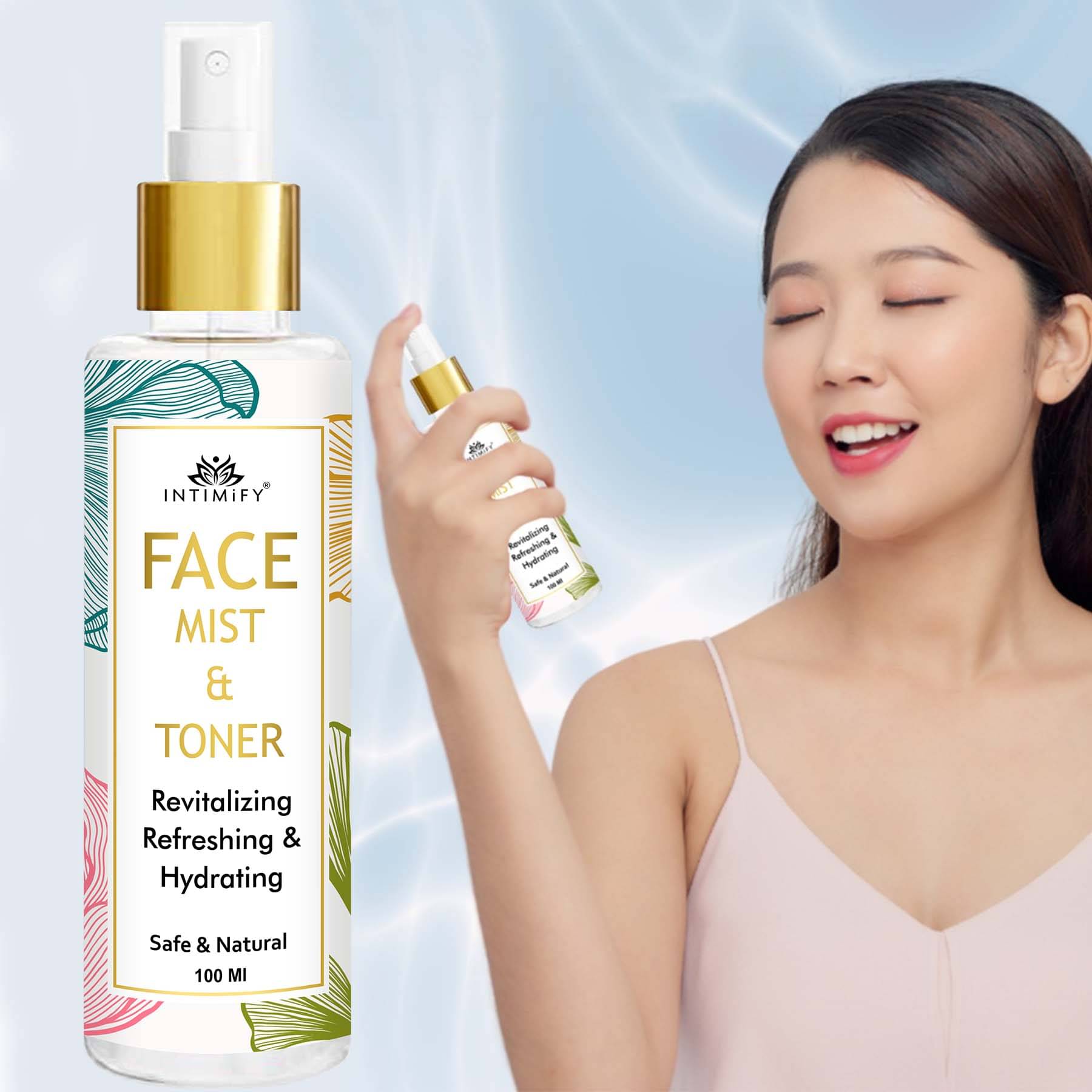 Intimify Moisturizing Skin Toner, Face Mist & Toner, Facial Mist Spray, Toner Mist, 100 Ml Intimify Moisturizing Skin Toner, Face Mist & Toner, Facial Mist Spray, Toner Mist, 100 Ml