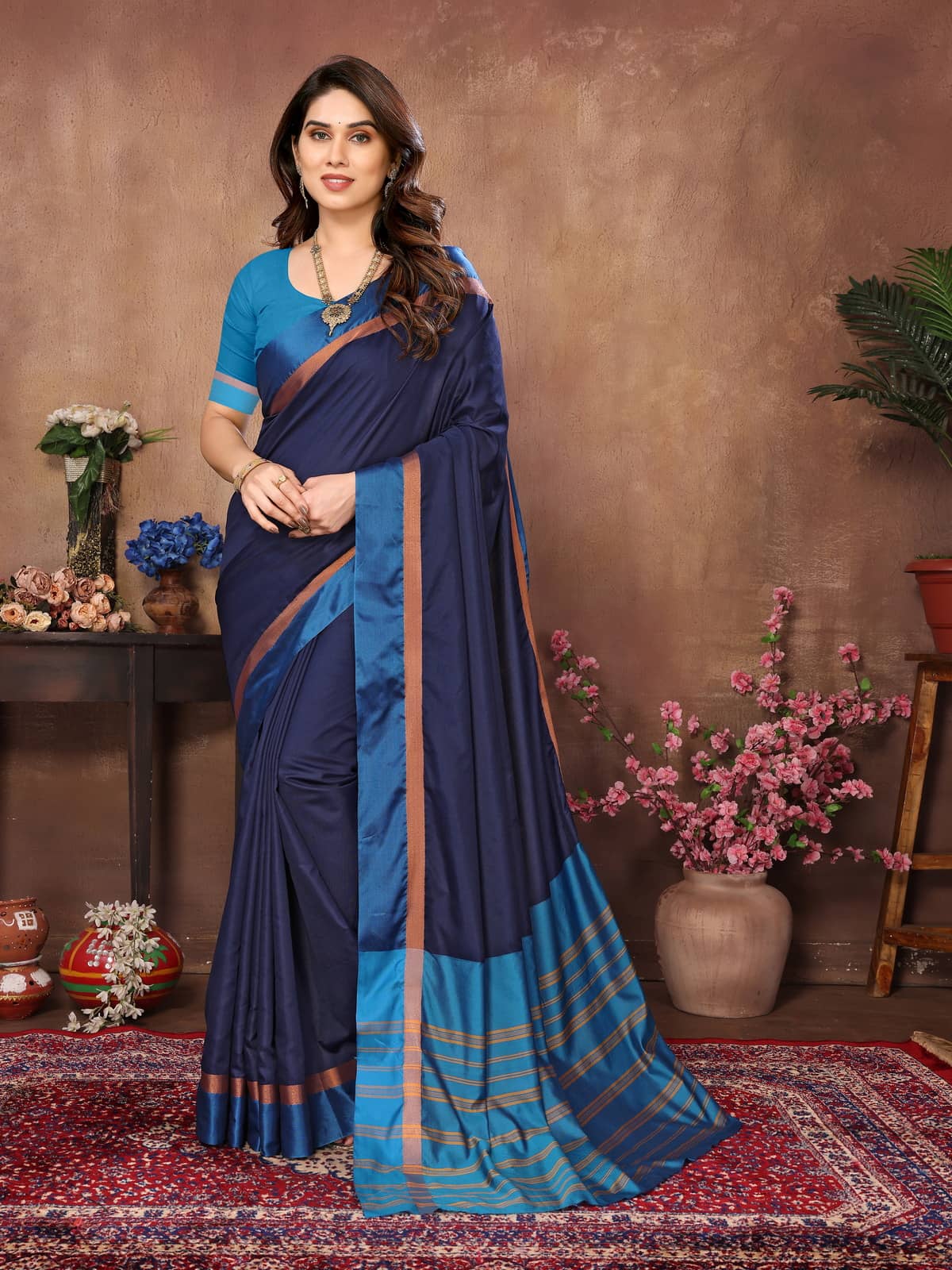 NightBlue Banarasi Silk Woven Saree With Unstitched Blouse Piece ( Grey ) - Sarees | Buy online on ZillyBuy