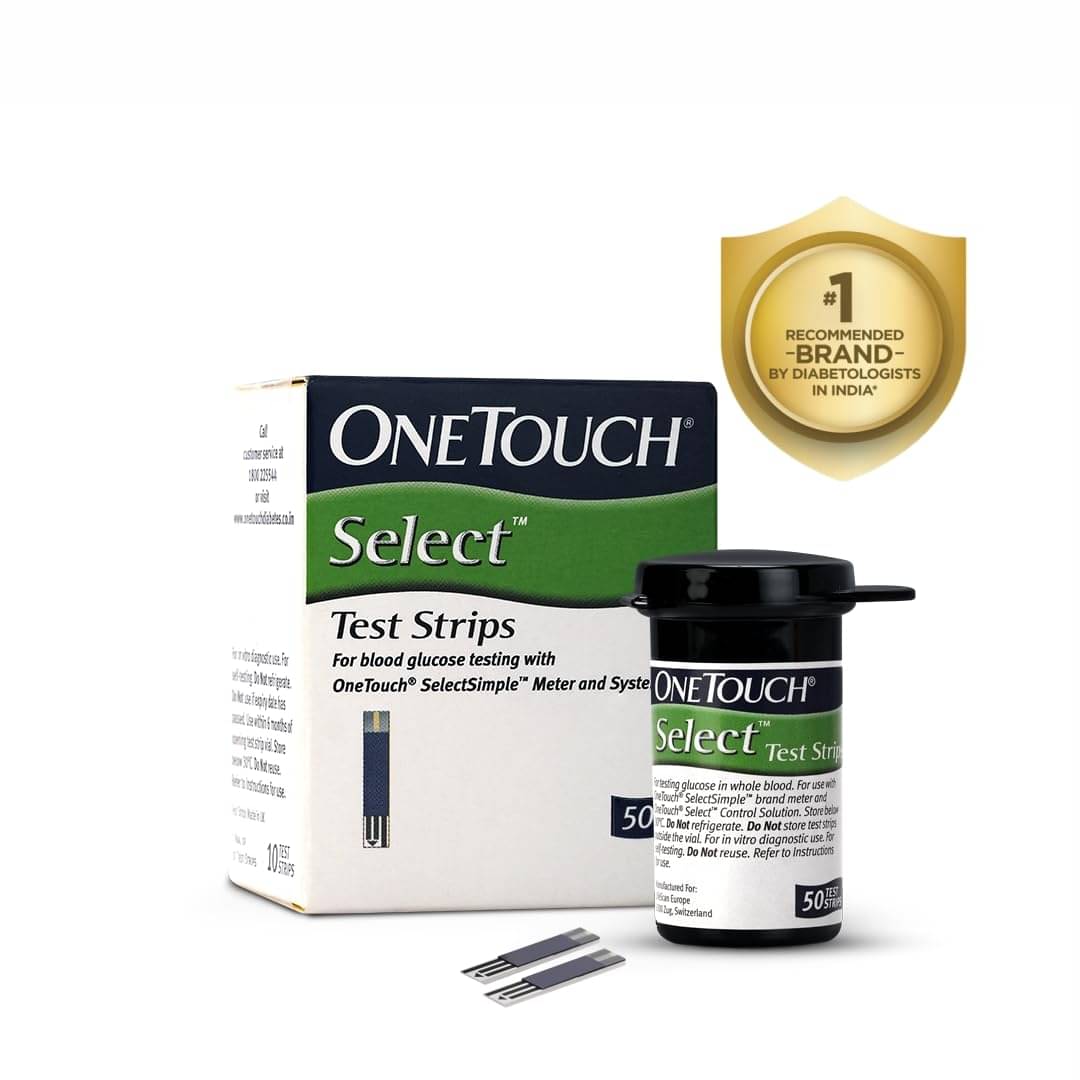 OneTouch Select Test Strips | Pack of 50 Strips | For use with OneTouch Select Simple Glucometer OneTouch Select Test Strips | Pack of 50 Strips | For use with OneTouch Select Simple Glucometer