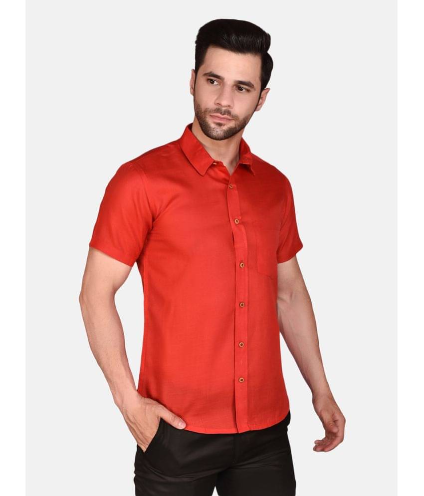     			PRINTCULTR Cotton Blend Regular Fit Solids Half Sleeves Men's Casual Shirt - Red ( Pack of 1 )